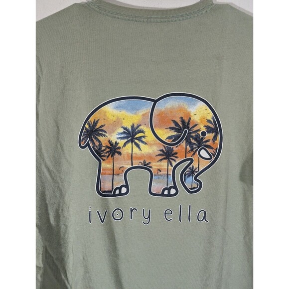 Bundle Ivory Ella T-Shirts Women M Green Purple Short Sleeve Crew Neck Elephant - Picture 9 of 11
